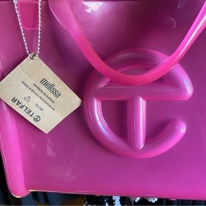 Telfar X Melissa Medium Jelly Shopper in Clear Pink